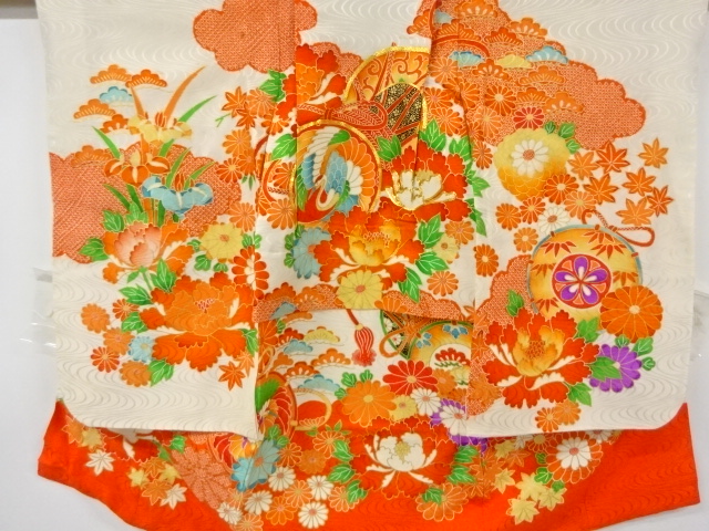 JAPANESE KIMONO / ANTIQUE KIMONO / EMBROIDERY / DRUM & FLOWER